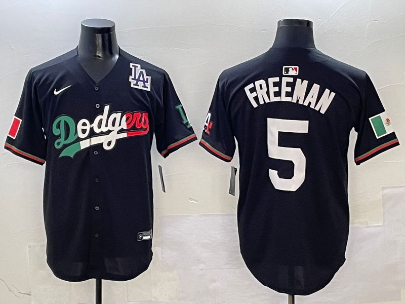 Men Los Angeles Dodgers #5 Freeman Black Mexico Nike 2025 MLB Jersey style 9->los angeles dodgers->MLB Jersey